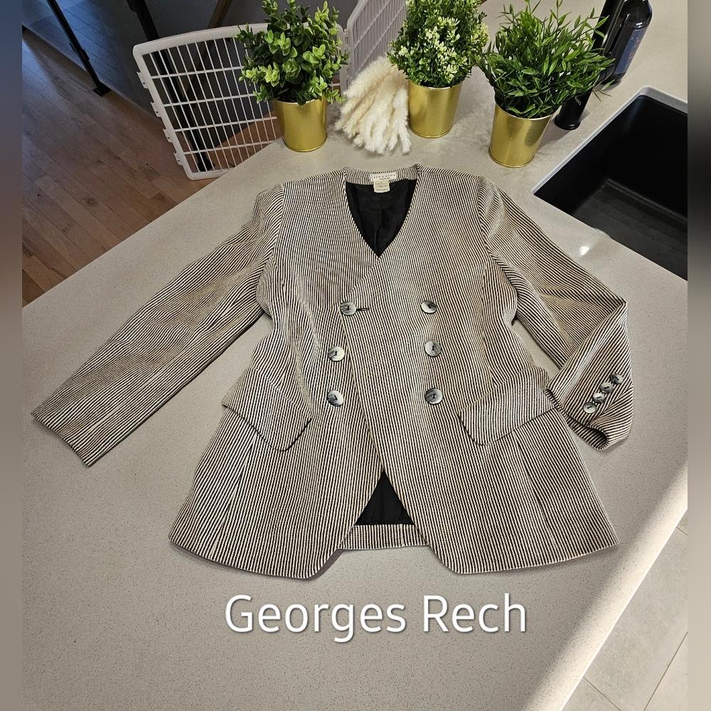 GEORGES RECH VINTAGE Superbe blazer de designer bien doublé avec jolis boutons